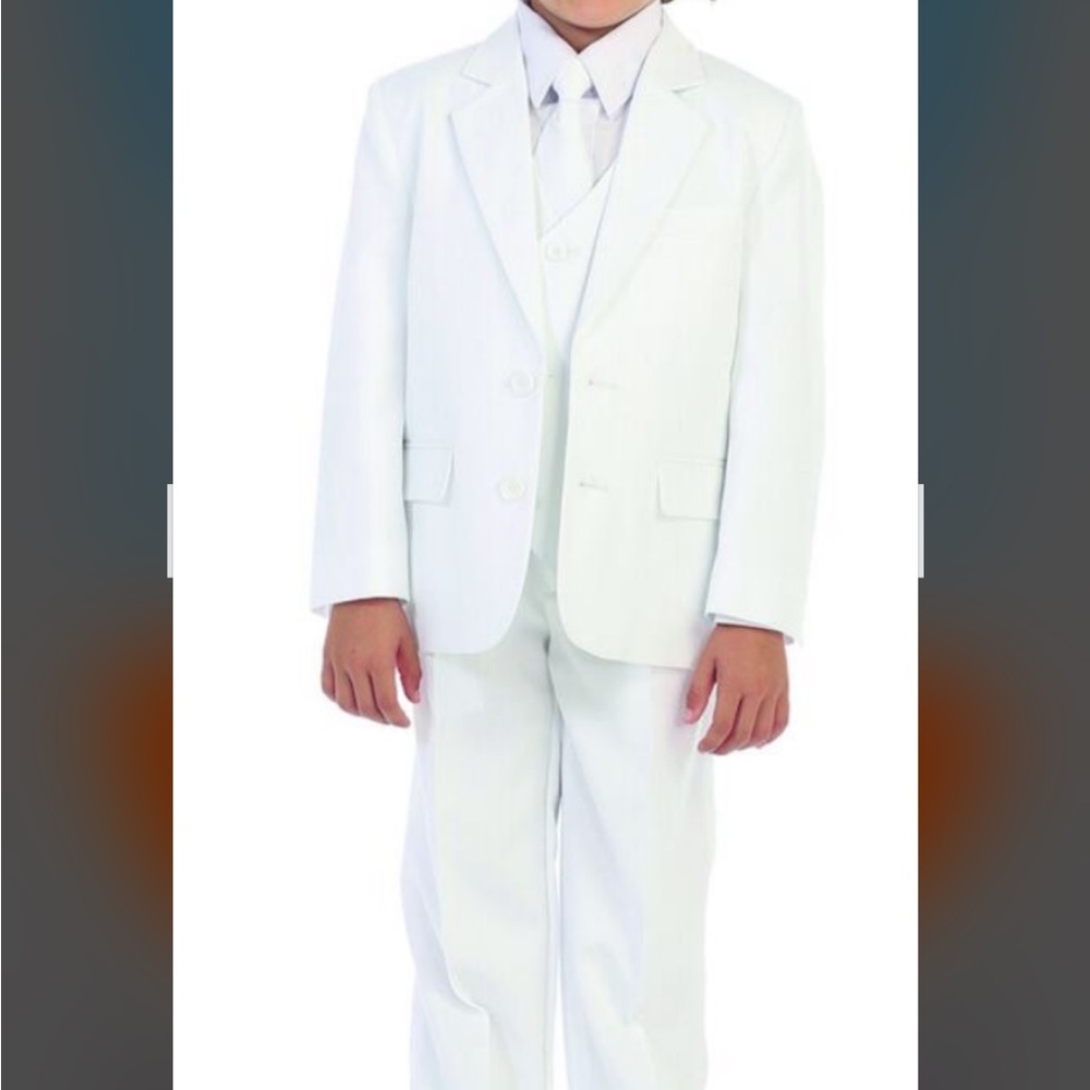 Kids White Formal Suit Set